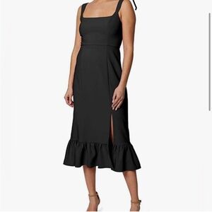 Laundry By Shelli Segal Red Midi Dress ruffle size 10